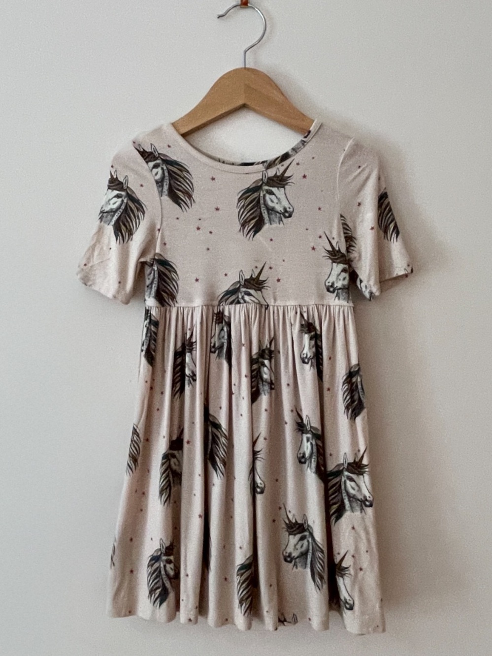 PINK CHICKEN VGUC Bamboo Neutral Unicorn Twirl Dress